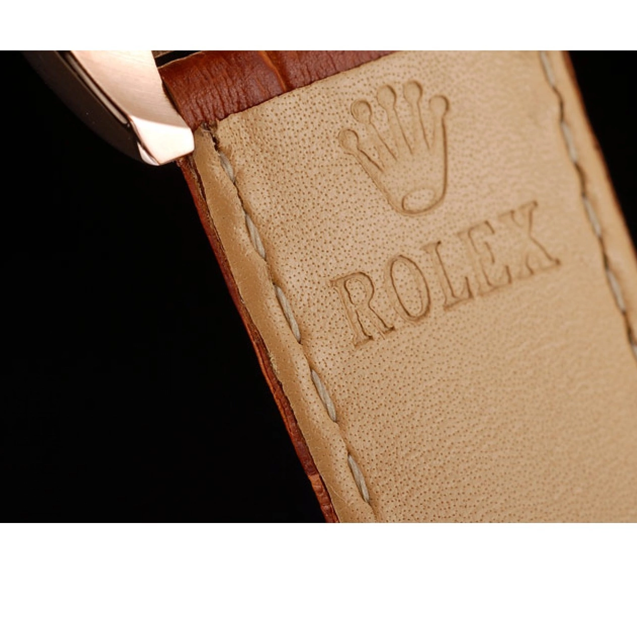 MiroTime 0711 Rolex Daytona Rose Gold Case Brown Dial Brown Leather Strap
